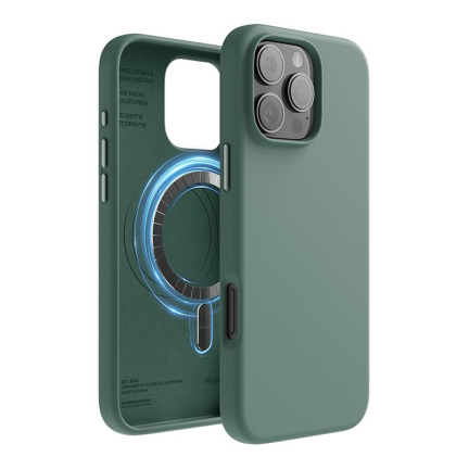 Чехол iPhone 16 Pro Max Elago Soft Silicone Liquid MagSafe Midnight Green (Зеленый)