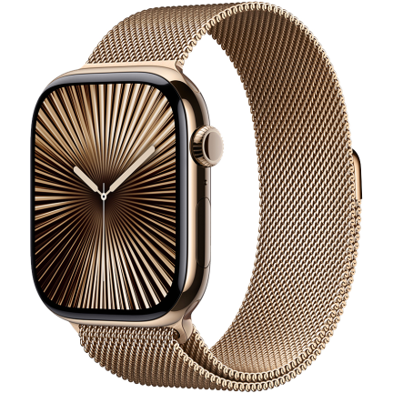 Apple Watch 10 46mm Gold Milanese Loop / Titanium Case