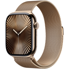 Apple Watch 10 42mm Gold Milanese Loop / Titanium Case