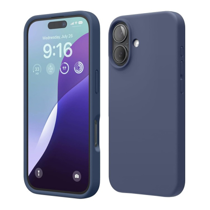 Чехол iPhone 16 Elago Soft Silicone Liquid Jean Indigo (Синий)