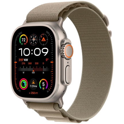 Apple Watch Ultra 2 49mm Alpine Loop Olive / Titanium Case